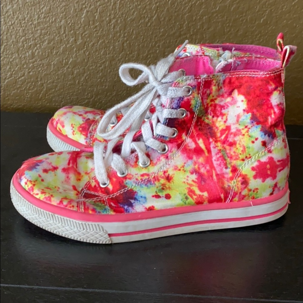 Tie dyed tennis shoes